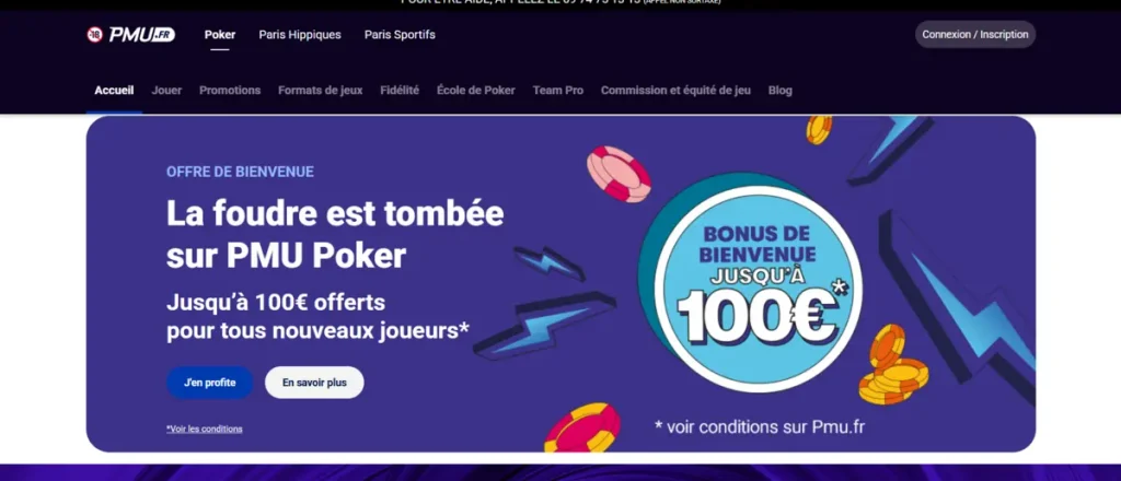 PMU Poker retrait rapide
